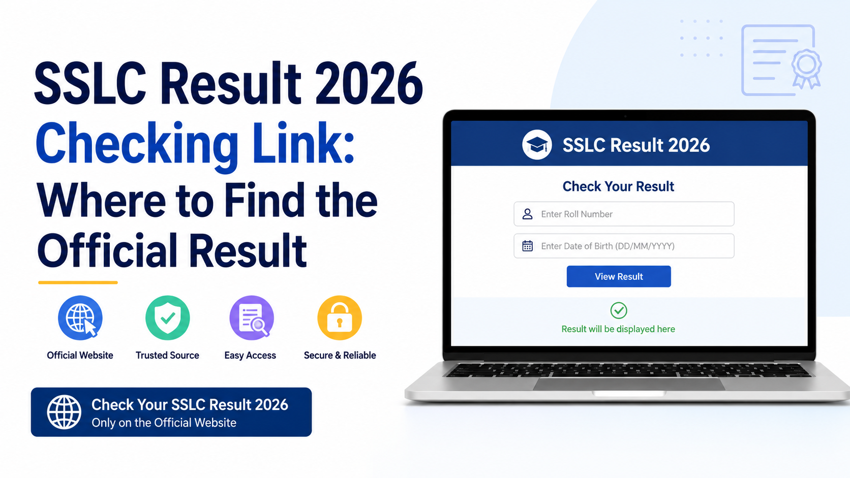 SSLC Result 2026 Checking Link: Where to Find the Official Result